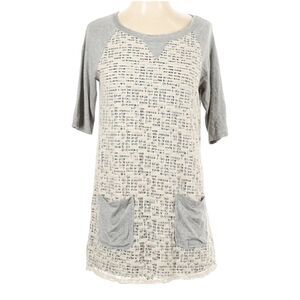 🌺 Weston Wear Short Sleeve Lace Overlay Stripe Longline Top Size S